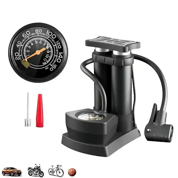 Портативний ножний насос з манометром Air pump AND 521-2414 Двоциліндровий насос - Зображення 2