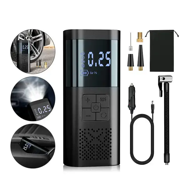 Портативний автомобільний повітряний компресор Vc-027, що перезаряджається - Зображення 2