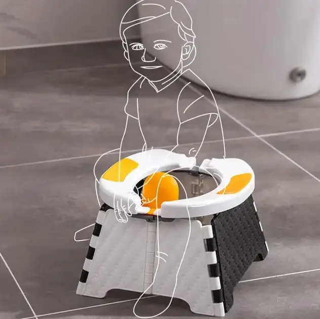 Портативний складний автомобільний туалетний стілець дитячий, Дорожній мобільний горщик 23х22х15 см - Зображення 2