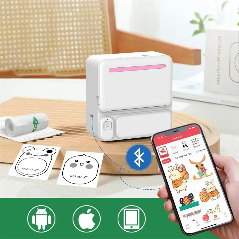 Портативний термопринтер з Bluetooth + рулон термопаперу, C19 / Міні принтер для друку - Зображення 6