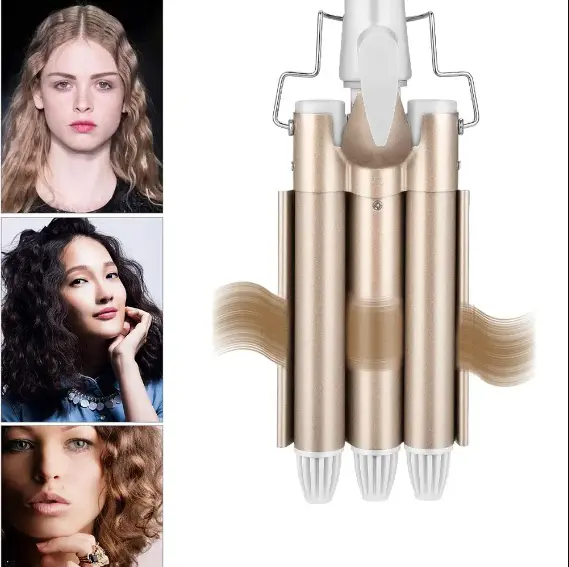 Потрійна плойка для волосся Kemei 1010 - Зображення 4