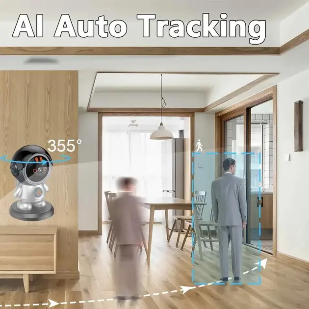 Поворотна бездротова відеокамера Wi-Fi-відеоня 2K ART 8936 з датчиком руху та поворотом на 355 градусів - Зображення 3