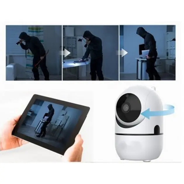 Поворотна IP камера QC011 бездротова WiFi для відеоспостереження зі звуком та нічним баченням - Зображення 6