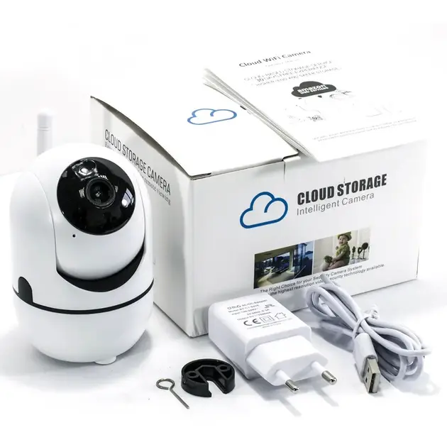 Поворотна IP камера QC011 бездротова WiFi для відеоспостереження зі звуком та нічним баченням - Зображення 3