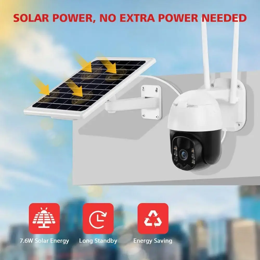 Поворотна погодозахисна сонячна камера безпеки 4G solar cam 1080P - Зображення 6