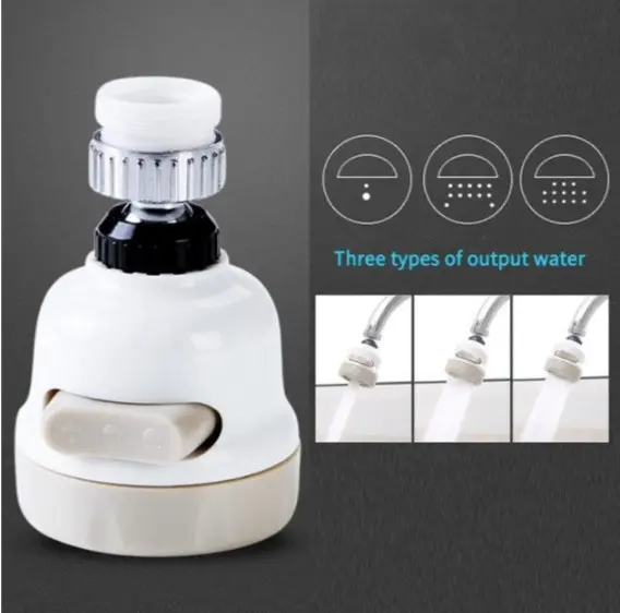 Поворотний аератор-насадка на кран для економії води Homegoods H23 3 режими розпилення, для крана - Зображення 4