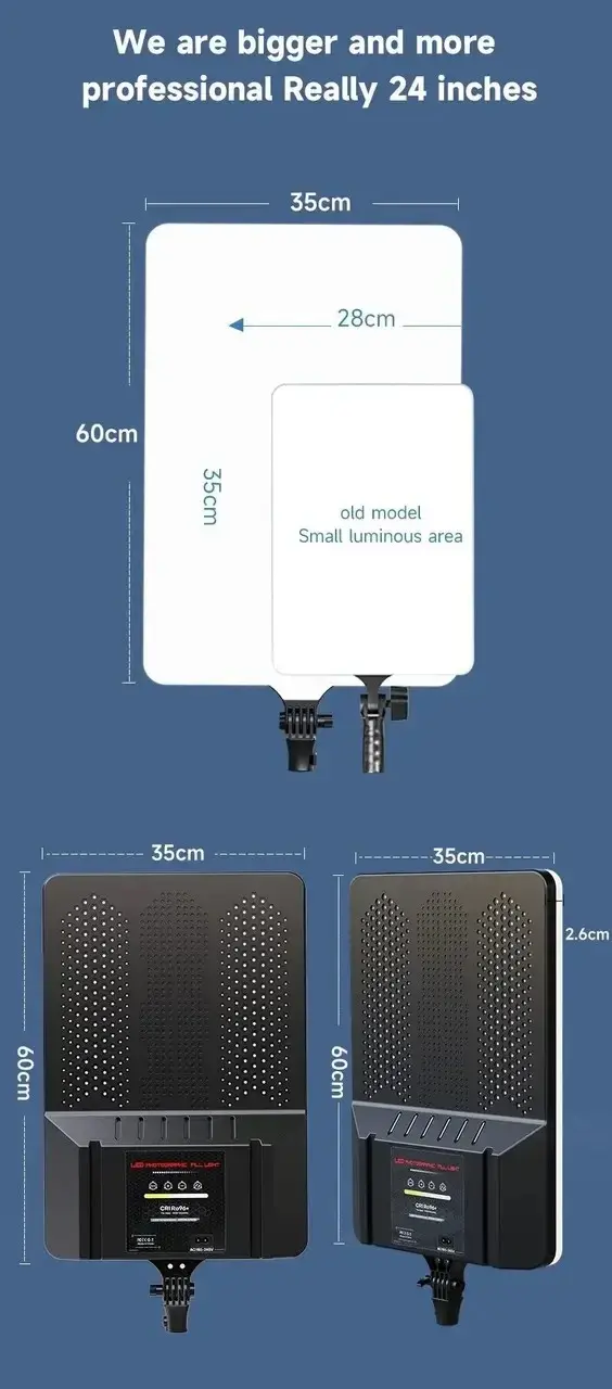 Прямокутна LED лампа для фотостудії L-3560 - Зображення 7