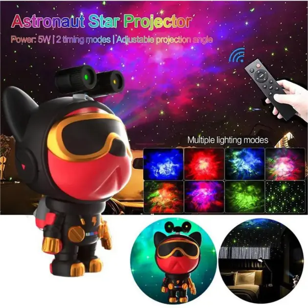 Проектор зоряного неба у вигляді собаки Nebula Dog Projector із 2 лазерами з пультом від USB - Зображення 3