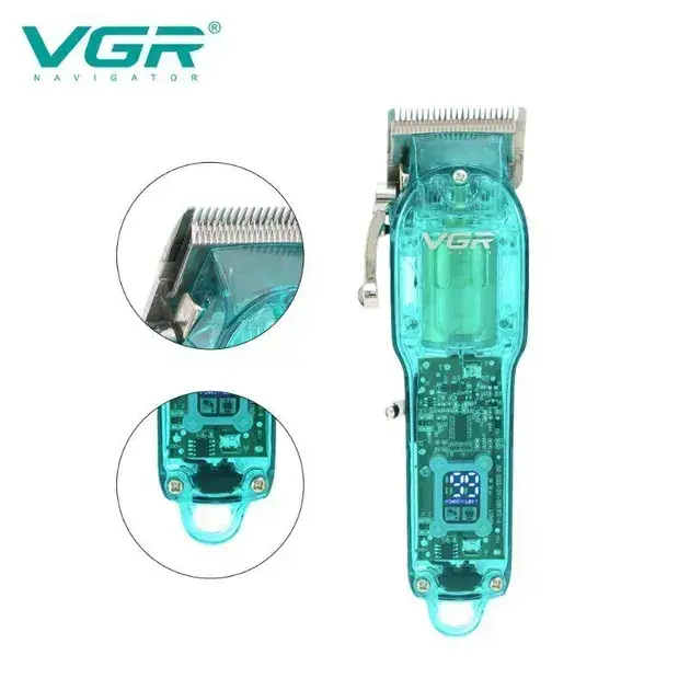 Професійна стрижкова машинка VGR Professional Clipper Transparent V-660 - Зображення 3