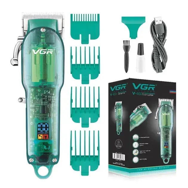 Професійна стрижкова машинка VGR Professional Clipper Transparent V-660