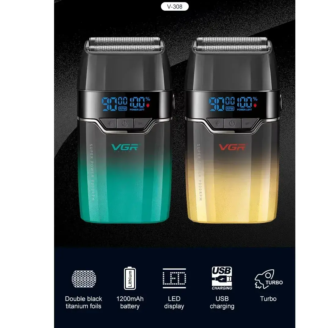 Професійний акумуляторний шейвер для гоління бороди та вусів VGR V-308 шейвер для ідеальної гладкості - Зображення 4
