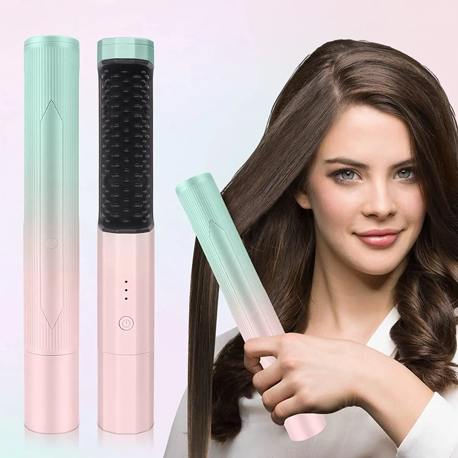 Випрямляч для волосся керамічний прасок 2 в 1 бездротовий випрямляч для волосся і бігуді бездротовий випрямляч 4869 - Зображення 3