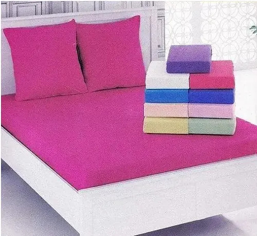 бузкове Простирадло махрове на резинці з наволочками Anisa (220х240+30 см) - Зображення 3