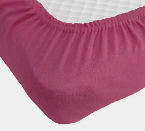 Бордове Простирадло махрове на резинці з наволочками Anisa (220х240+30 см) - Зображення 3