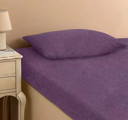 Бузкова Простирадло махрове на резинці з наволочками Anisa (220х240+30 см) - Зображення 4