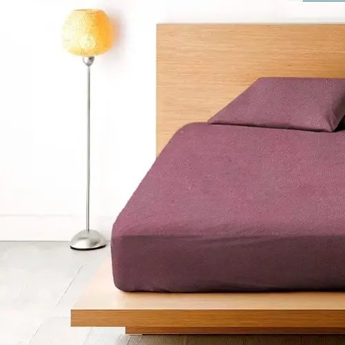 лавандове Простирадло махрове на резинці з наволочками Anisa (220х240+30 см) - Зображення 4