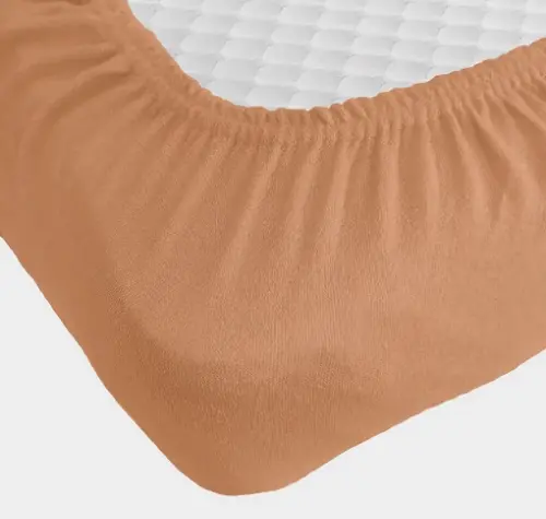 персикове Простирадло махрове на резинці з наволочками Anisa (220х240+30 см) - Зображення 3