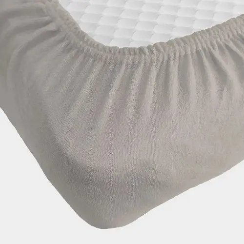 світло сіре Простирадло махрове на резинці з наволочками Anisa (220х240+30 см) - Зображення 3