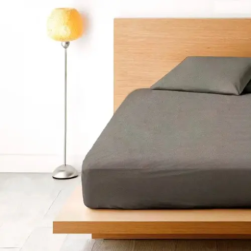 світло сіре Простирадло махрове на резинці з наволочками Anisa (220х240+30 см) - Зображення 4