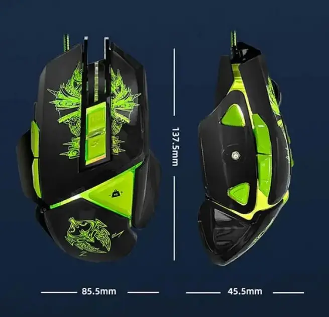 Дротова ігрова мишка зі світлодіодним підсвічуванням PoloSmart PGS302 4 рівня чутливості - Зображення 4