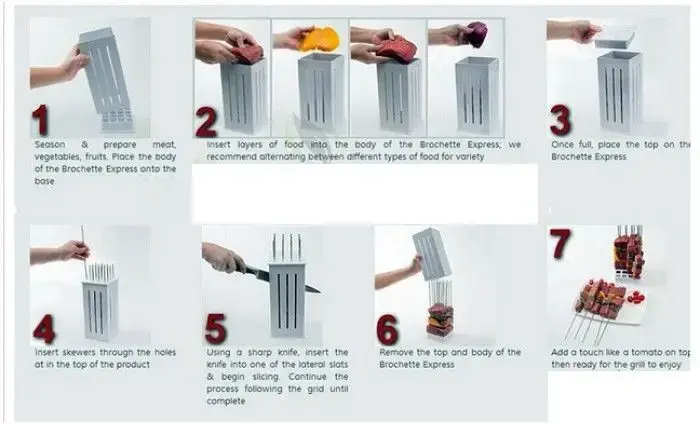 Пристрій для швидкого нанизування шашлику brochette express | шпажки для шашлику - Зображення 7