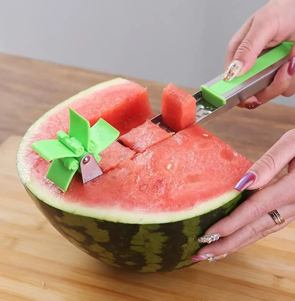 Пристрої для нарізки кавуна та дині SUNROZ Watermelon Slicer ніж-слайсер Зелений