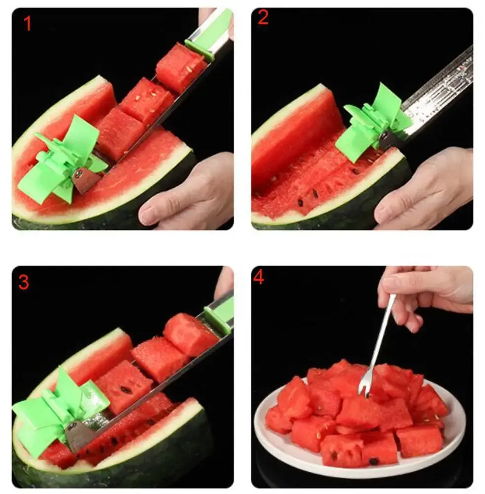 Пристрої для нарізки кавуна та дині SUNROZ Watermelon Slicer ніж-слайсер Зелений - Зображення 4