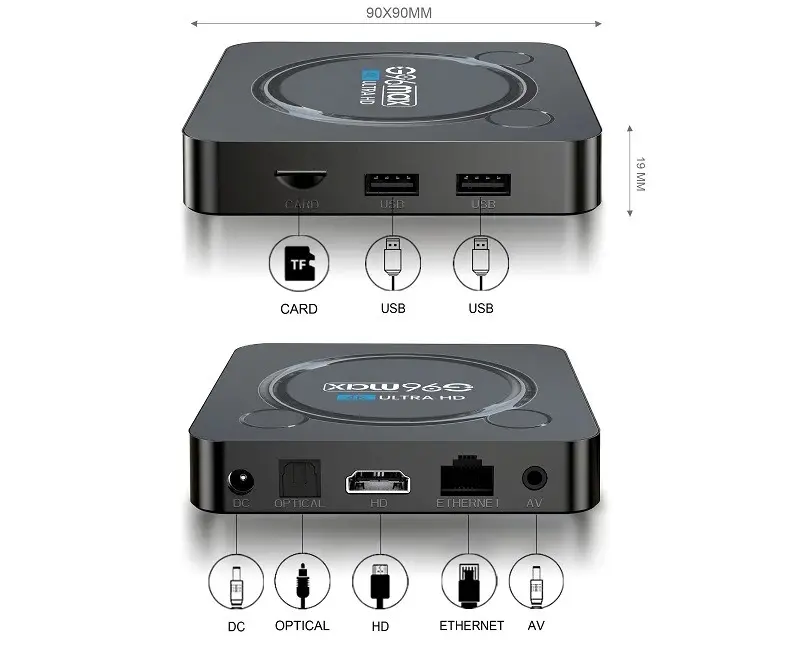 Приставка V-BOX G96 Max W2 4K 4/64 UltraHD Android 11 - Зображення 3