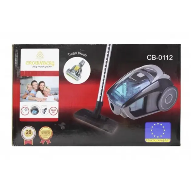 Пилосос безмішковий , колба , Crownberg СВ 0112 , 2600 W - Зображення 2