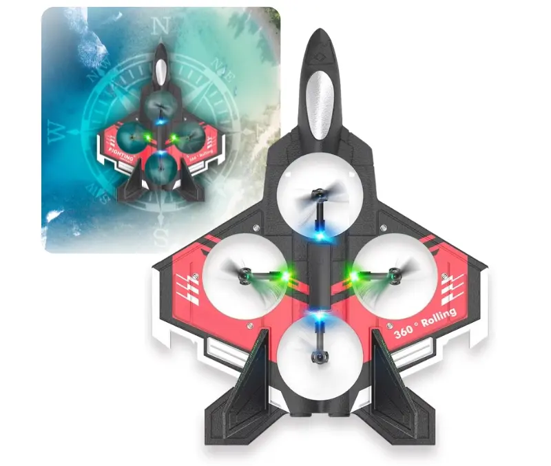 Радіокерований літак S98, винищувач, акробатика на 360°, гіроскоп, протиударний, світлодіодні ліхтарі - Зображення 4