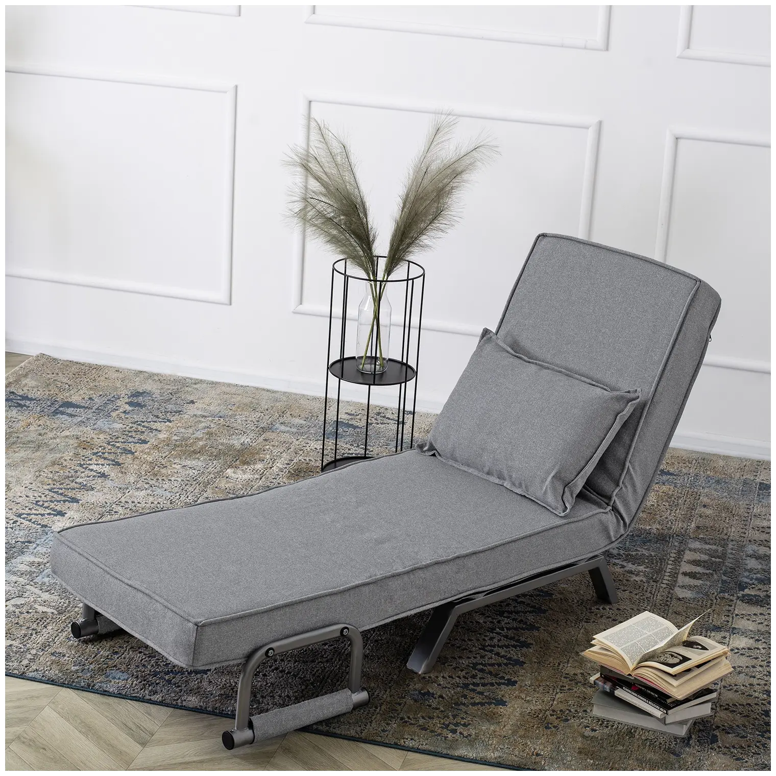 Розкладне крісло, розкладачка MEBEL ELITE BART, сірий (KR-65)(крісло-80/65/68; ліжко-190/65) - Зображення 3