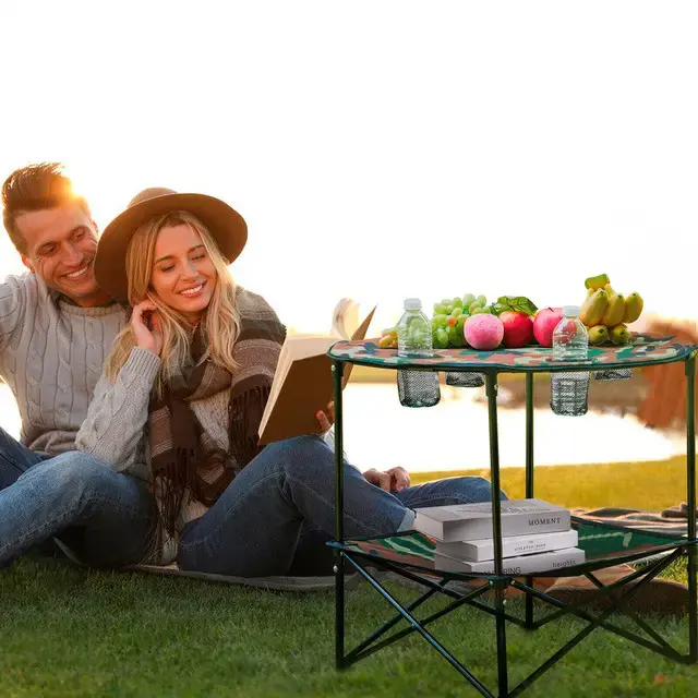 Розкладний набір для пікніка, круглий стіл та 4 стільці, компактна сумка GP4264 - Зображення 2