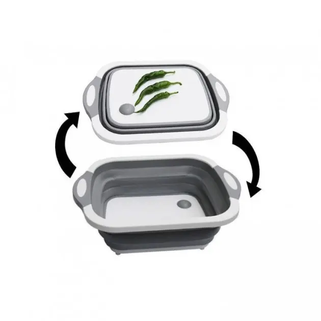 Обробна дошка 2 в 1 Chopper Дошка-миска, дошка контейнер, силіконова дошка - Зображення 7