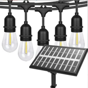 Ретро гірлянда на потужній сонячній батареї 5 м 15 лампочок Bulbs