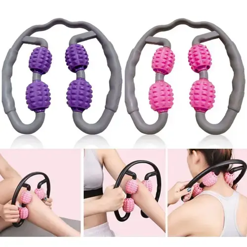 Роликовий масажер антицелюлітний універсальний для тіла LOSSO U-5 рожевий - Зображення 4