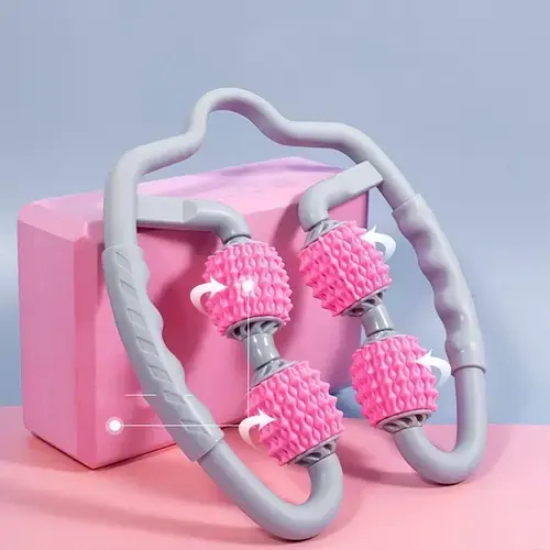 Роликовий масажер антицелюлітний універсальний для тіла LOSSO U-5 рожевий - Зображення 5