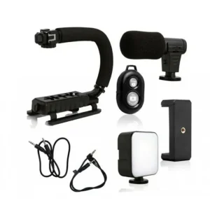 Ручка стабілізатор AY-49U для відеокамер фотоапаратів Uподібний кронштейн для телефону з спалахом мікрофоном