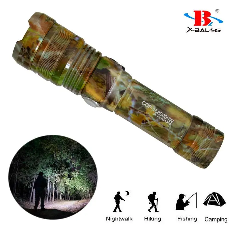 Ручний акумуляторний ліхтарик із бічним діодом Power style MX-915M-COB камуфляжний колір - Зображення 3