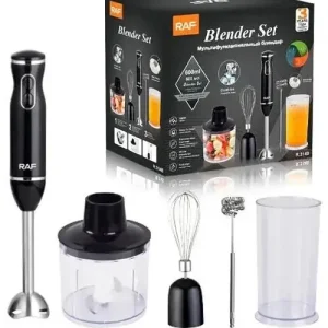 Ручний занурювальний блендер RAF R.314B з металевою ніжкою 5в1 400 Вт