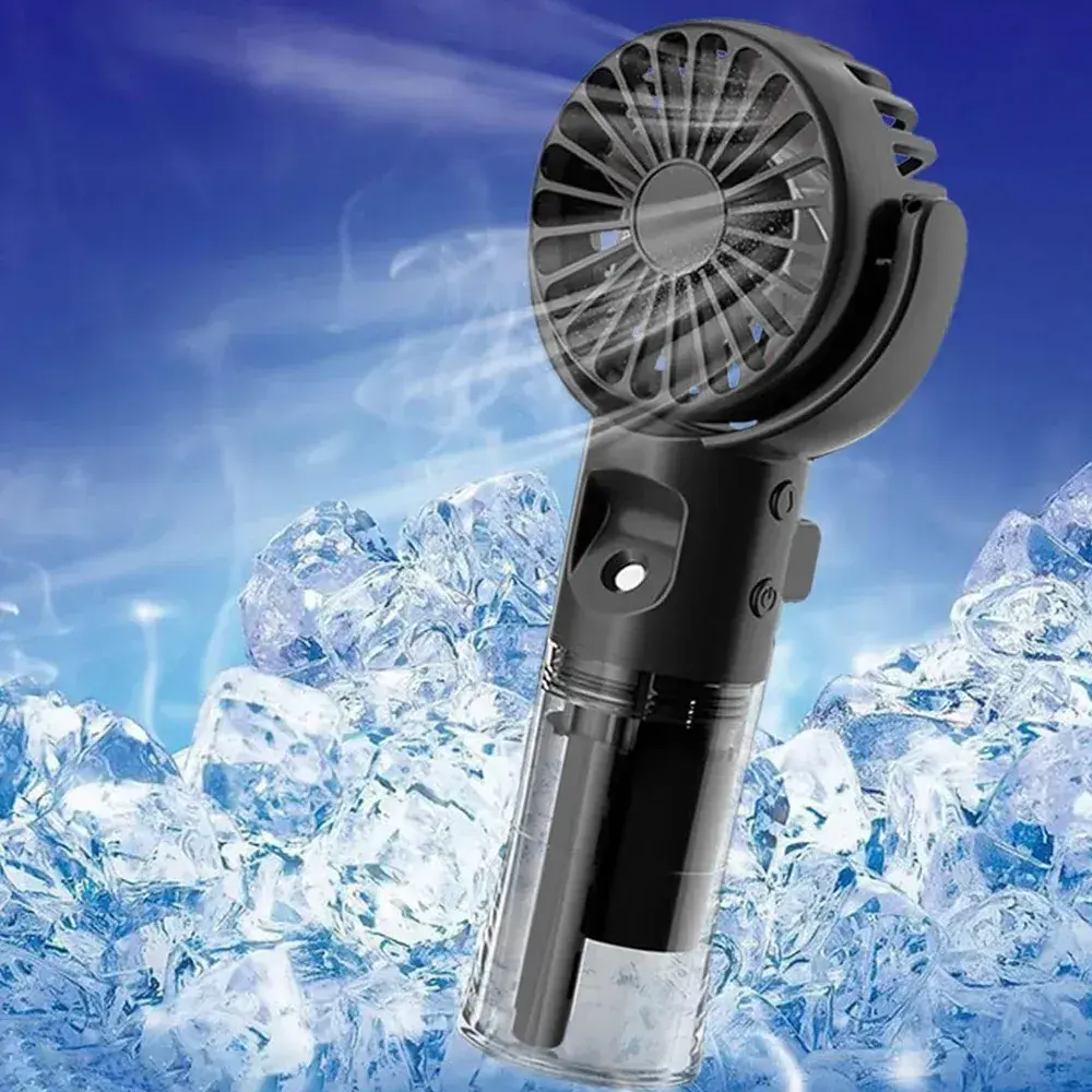 Ручний вентилятор з USB-розпилювачем / Акумуляторний міні вентилятор - Зображення 3