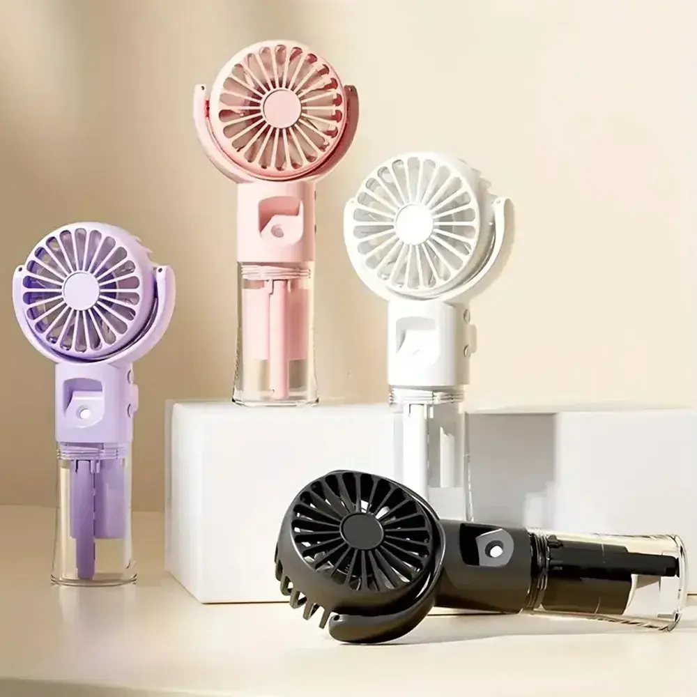 Ручний вентилятор з USB-розпилювачем / Акумуляторний міні вентилятор - Зображення 7