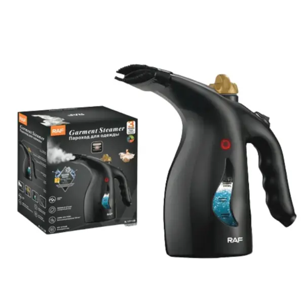 Ручний вертикальний відпарювач RAF R-1313B для одягу з мірною чашею для води на 1000 Вт