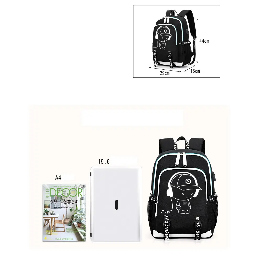 Рюкзак Senkey & Style Music з USB світиться в темряві - Зображення 5