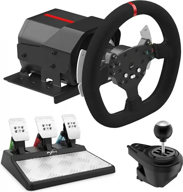 Ігрове кермо 3 педалі PXN V10 Gaming Racing PC/PS3/PS4/XO/SWITCH Професійне ігрове кермо (270°/900°) - Зображення 2