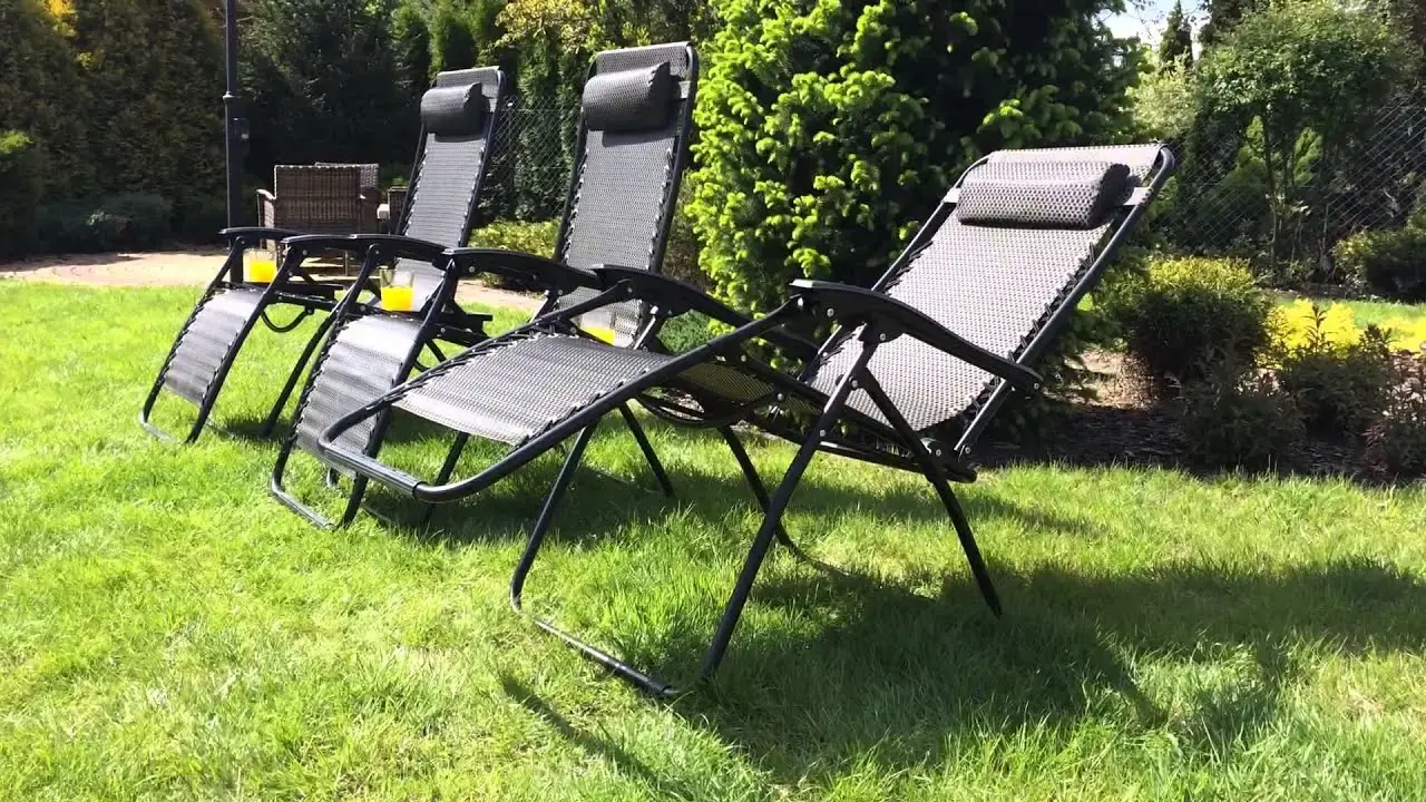 Садове Крісло Шезлонг до 120 кг Складаний Шезлонг для Дачі Zero Gravity XXL - Зображення 8