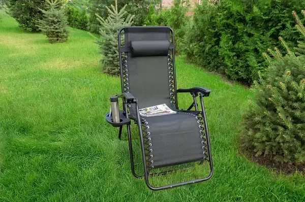 Садове Крісло Шезлонг до 120 кг Складаний Шезлонг для Дачі Zero Gravity XXL - Зображення 6