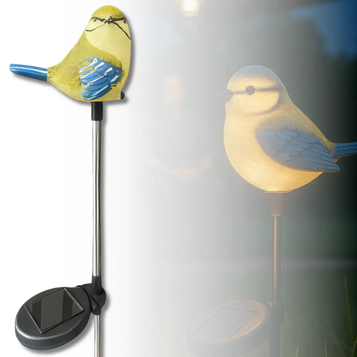 Садовий світильник на сонячній батареї 1шт, Птах / Декоративний ліхтар / Вуличний світильник на акумуляторі - Зображення 2