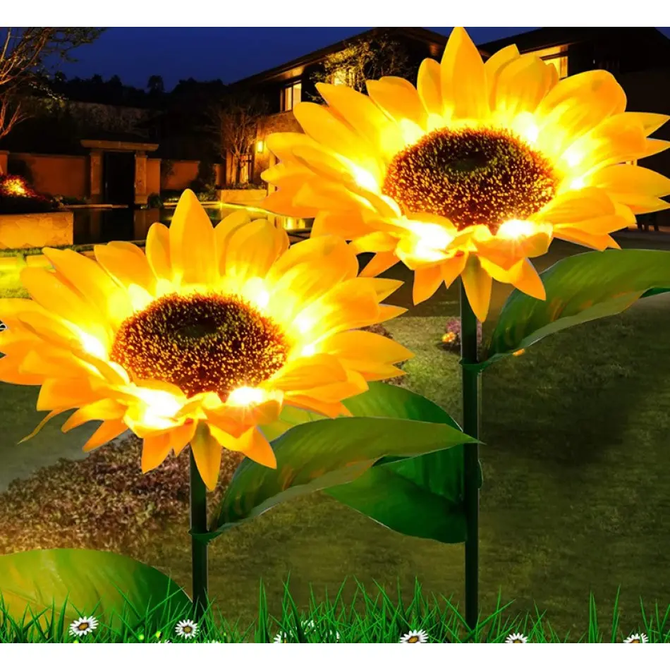 Садовий світильник на сонячній батареї Соняшник, 75 см, Теплий білий / Газовий світлодіодний ліхтар - Зображення 9
