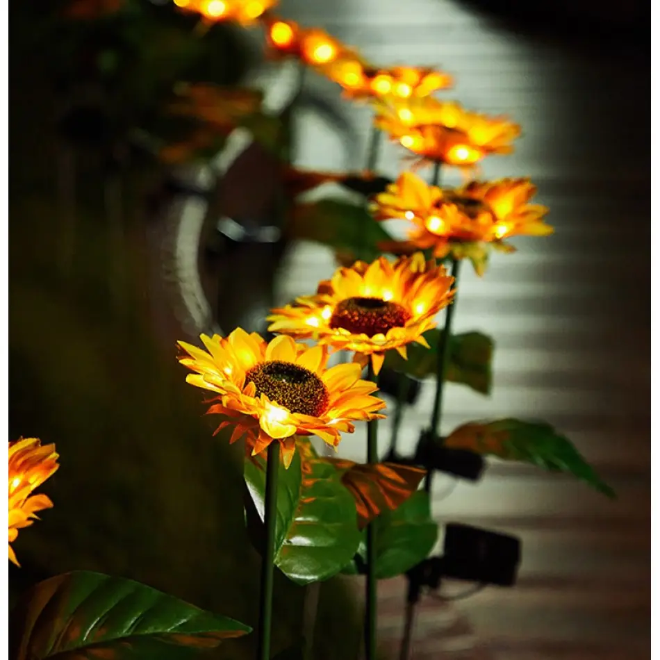 Садовий світильник на сонячній батареї Соняшник, 75 см, Теплий білий / Газовий світлодіодний ліхтар - Зображення 8