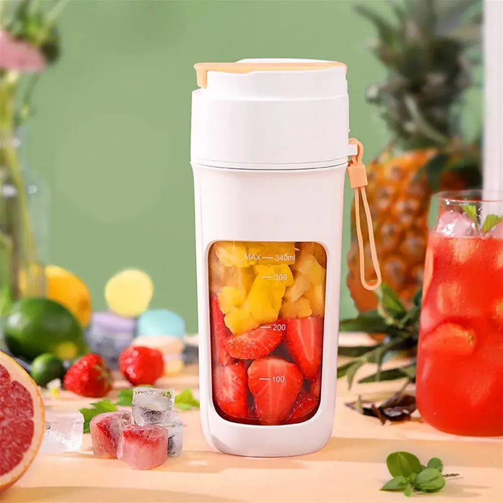 Блендер на акумуляторі для коктейлів та фрешів міні JUICER KS-FSV8 W14 M - Зображення 3
